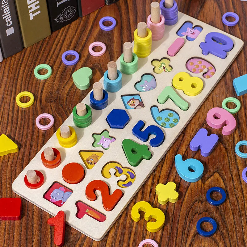 Wooden Color & Shape Matching Puzzles for Toddlers