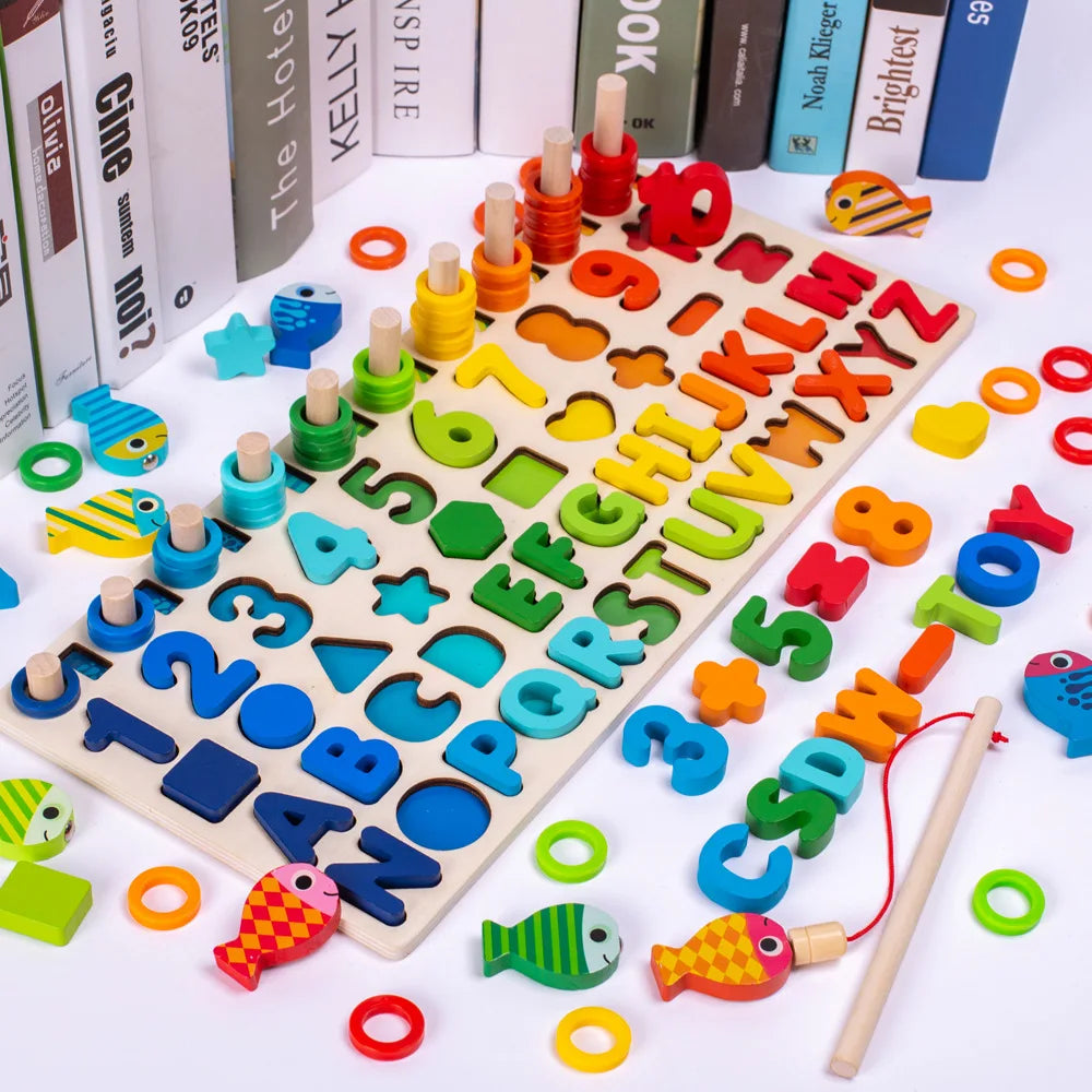 Wooden Color & Shape Matching Puzzles for Toddlers