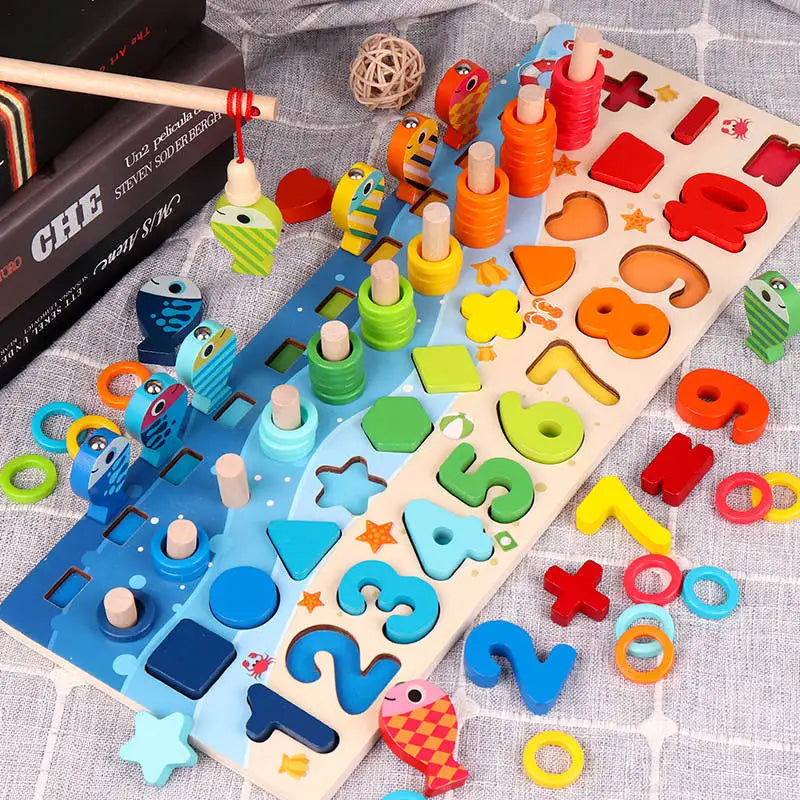 Wooden Color & Shape Matching Puzzles for Toddlers