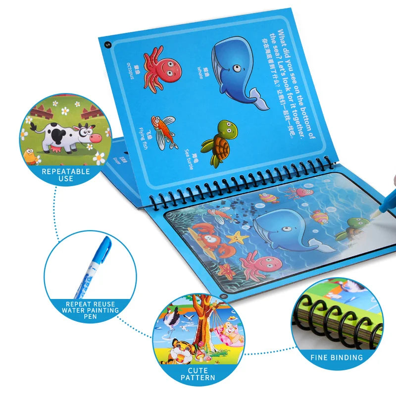Reusable Magic Water Learning Activity Book – Preschool Education