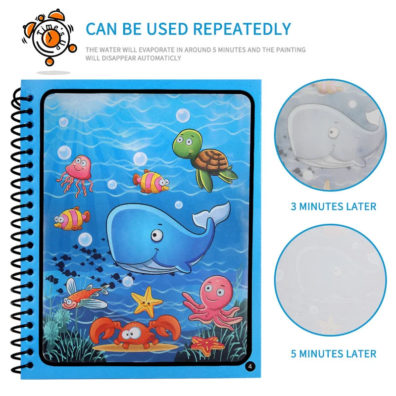 Reusable Magic Water Learning Activity Book – Preschool Education