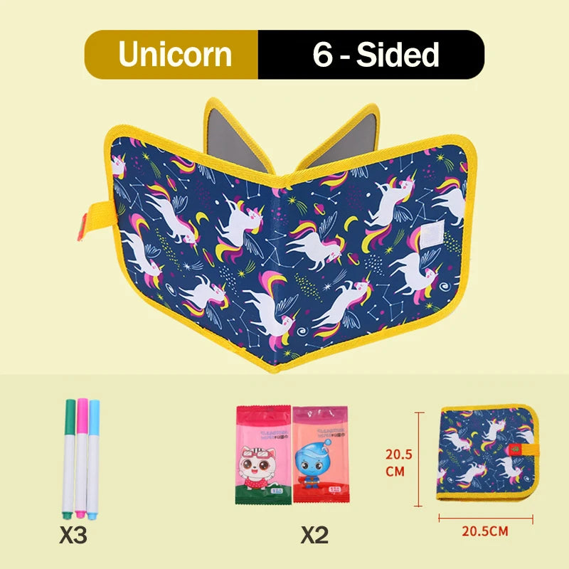 Reusable Erasable Doodle Book for Toddlers | Montessori Drawing & Learning Pad (Mess-Free Coloring Fun)