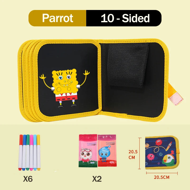 Reusable Erasable Doodle Book for Toddlers | Montessori Drawing & Learning Pad (Mess-Free Coloring Fun)