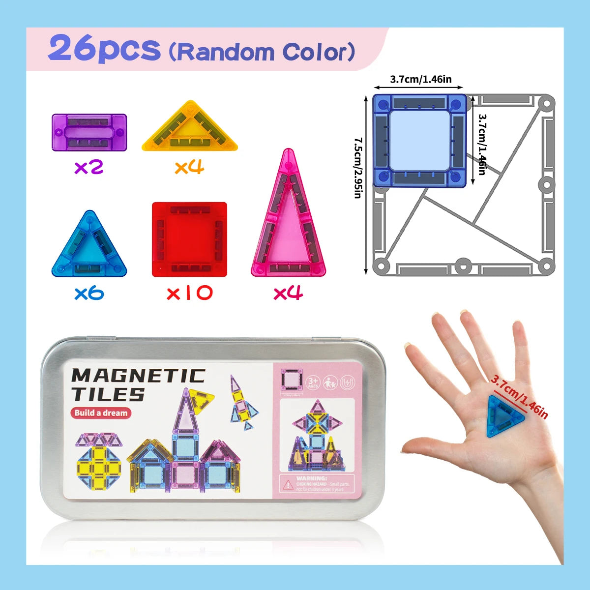 Mini Magnetic Montessori Counting & Sorting Blocks – Early Math Toy