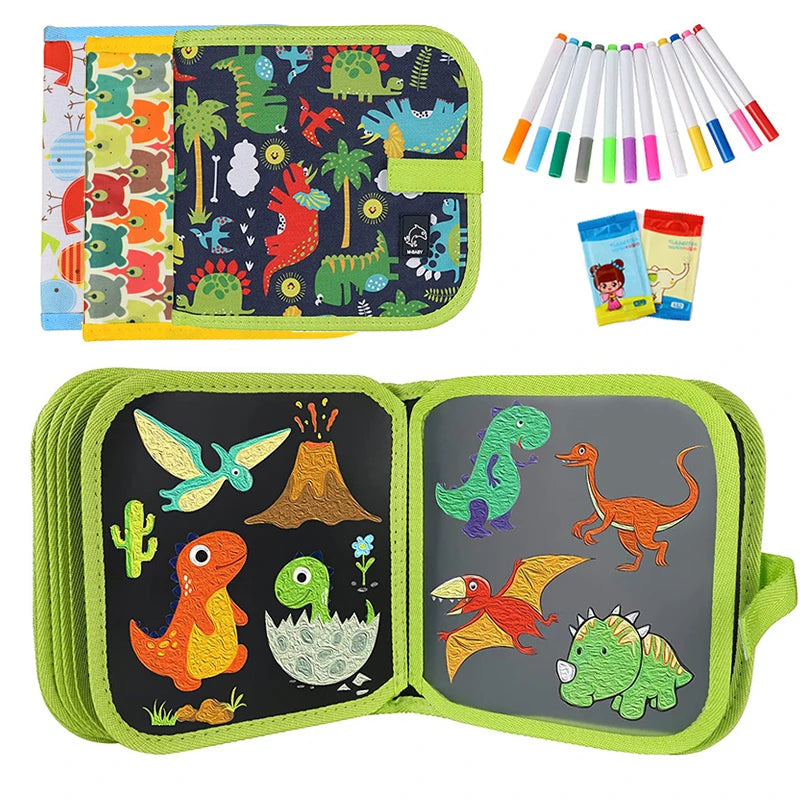 Reusable Erasable Doodle Book for Toddlers | Montessori Drawing & Learning Pad (Mess-Free Coloring Fun)