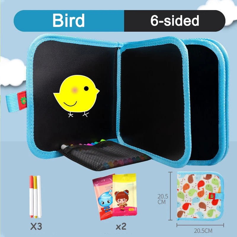 Reusable Erasable Doodle Book for Toddlers | Montessori Drawing & Learning Pad (Mess-Free Coloring Fun)