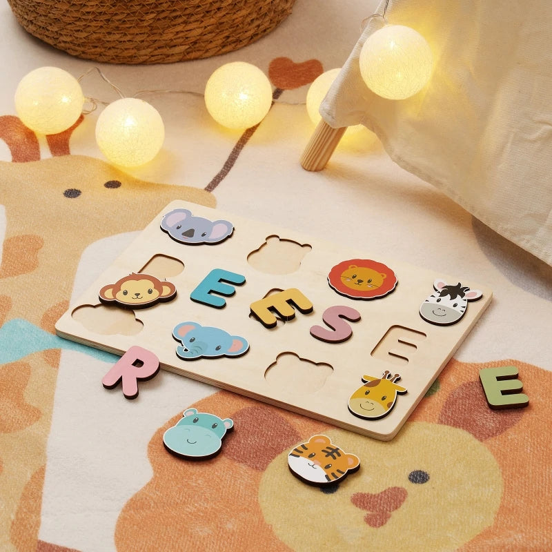 Personalized Wooden Name Puzzle for Kids – Learning Letters Toy