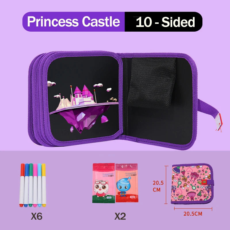 Reusable Erasable Doodle Book for Toddlers | Montessori Drawing & Learning Pad (Mess-Free Coloring Fun)